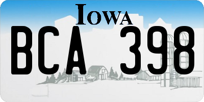 IA license plate BCA398