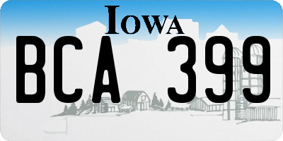 IA license plate BCA399