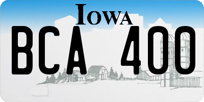 IA license plate BCA400