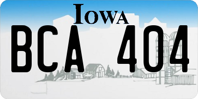 IA license plate BCA404