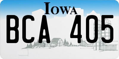 IA license plate BCA405
