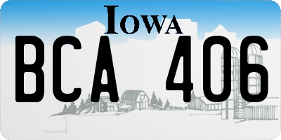 IA license plate BCA406