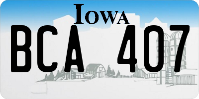 IA license plate BCA407