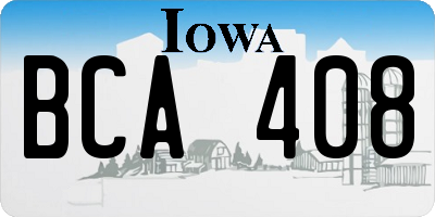 IA license plate BCA408