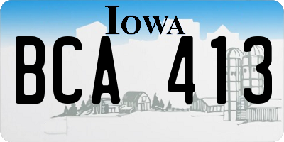 IA license plate BCA413