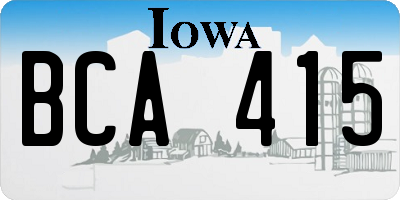 IA license plate BCA415