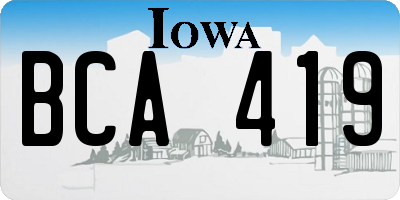 IA license plate BCA419