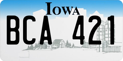 IA license plate BCA421