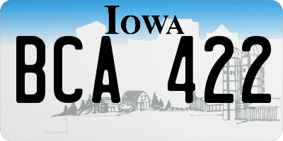 IA license plate BCA422