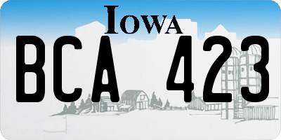 IA license plate BCA423