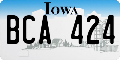 IA license plate BCA424