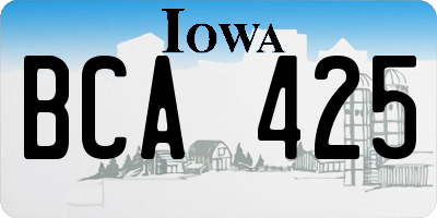 IA license plate BCA425