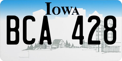 IA license plate BCA428
