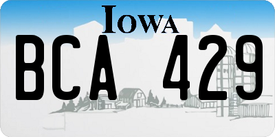IA license plate BCA429