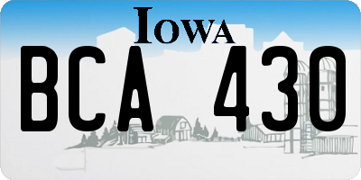 IA license plate BCA430