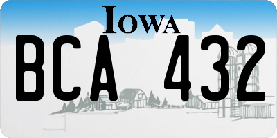 IA license plate BCA432