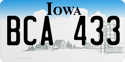 IA license plate BCA433