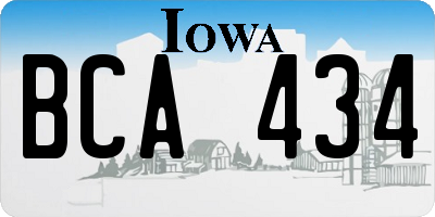 IA license plate BCA434