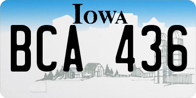 IA license plate BCA436