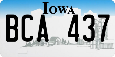IA license plate BCA437