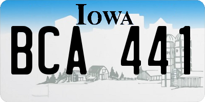 IA license plate BCA441