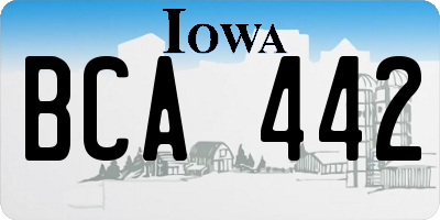 IA license plate BCA442