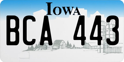IA license plate BCA443