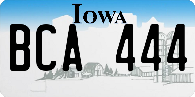 IA license plate BCA444