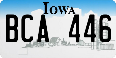 IA license plate BCA446