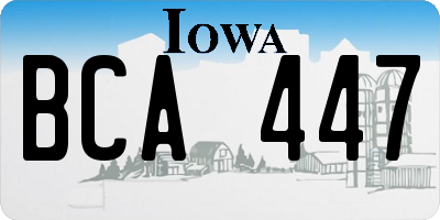 IA license plate BCA447
