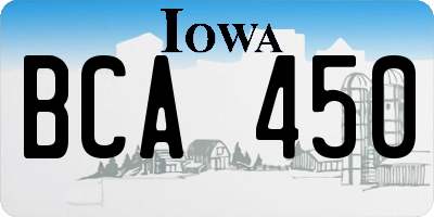 IA license plate BCA450