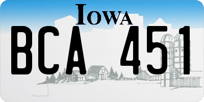 IA license plate BCA451