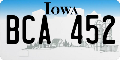 IA license plate BCA452