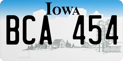 IA license plate BCA454