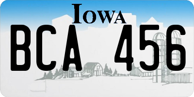 IA license plate BCA456