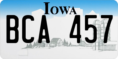 IA license plate BCA457