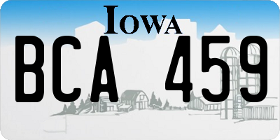 IA license plate BCA459