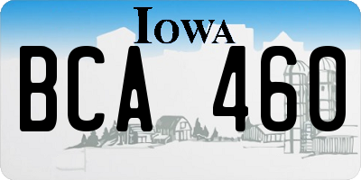 IA license plate BCA460