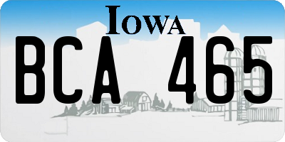 IA license plate BCA465
