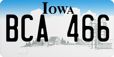 IA license plate BCA466