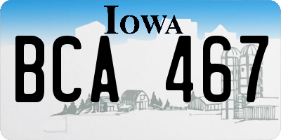 IA license plate BCA467