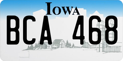 IA license plate BCA468