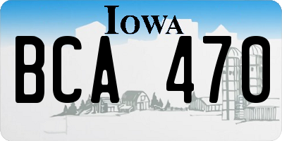 IA license plate BCA470