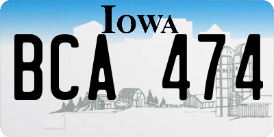 IA license plate BCA474