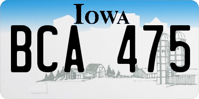 IA license plate BCA475