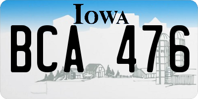IA license plate BCA476
