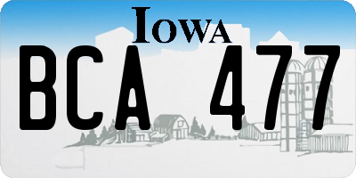IA license plate BCA477