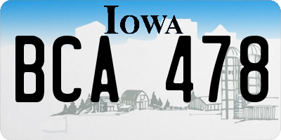 IA license plate BCA478