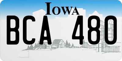 IA license plate BCA480