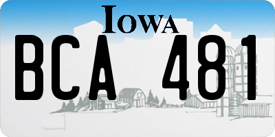 IA license plate BCA481